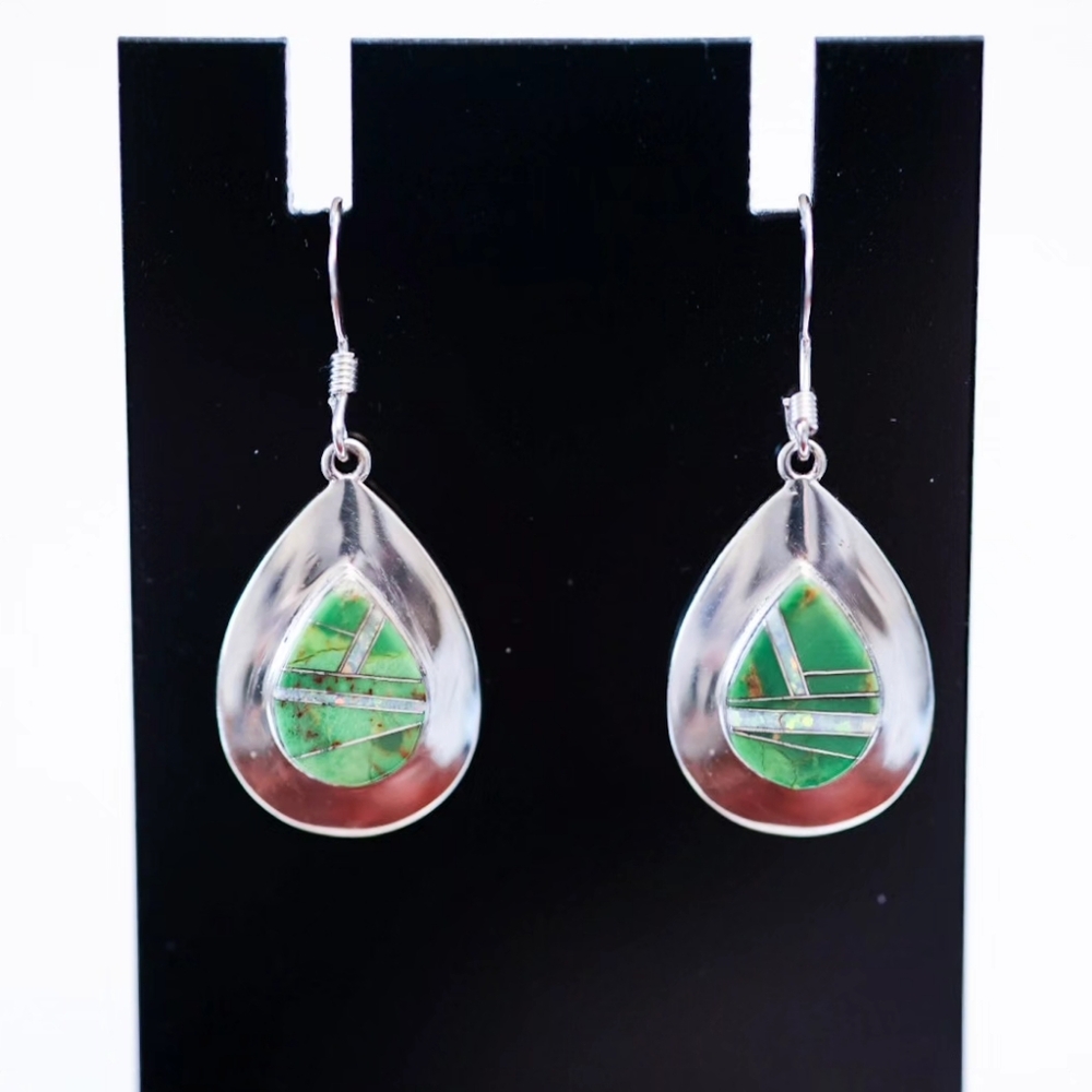 Green turquoise earrings